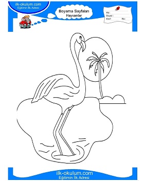 Çocuklar İçin Flamingo Boyama Sayfaları 